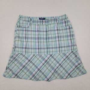 Daily Sports Skort Womens US 10 Blue Green‎ Plaid Golf Tennis Pickleball
